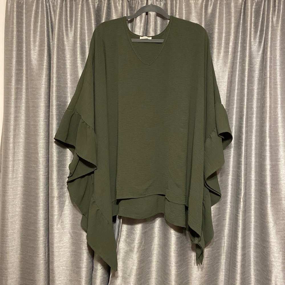 Cotton Bleu poncho blouse